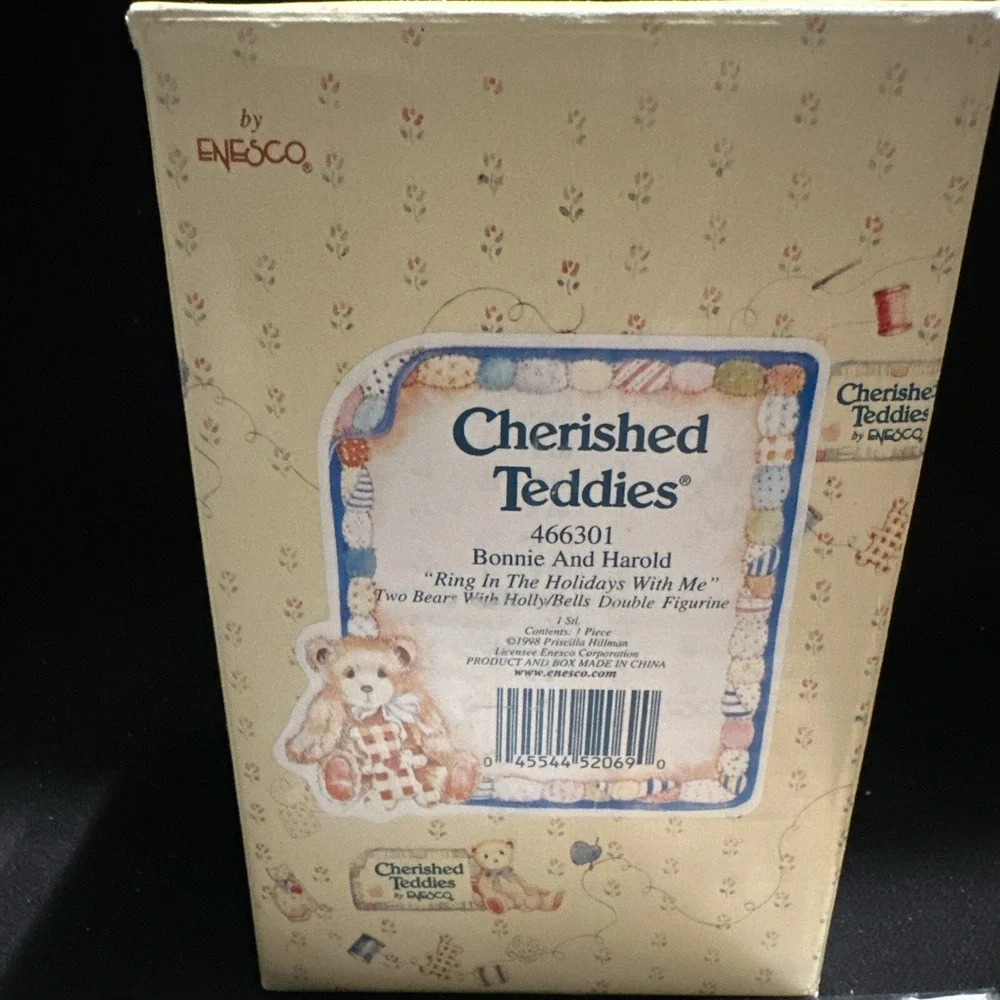 1998‎ CHERISHED TEDDIES RING IN THE HOLIDAYS WITH ME Double FIGURINE 466301